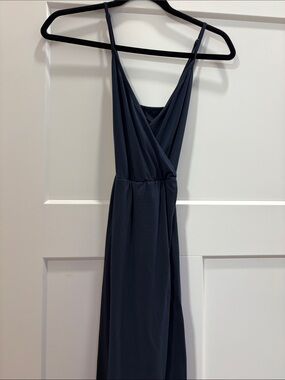 Women’s Navy Wrap-Front Spaghetti Strap Dress